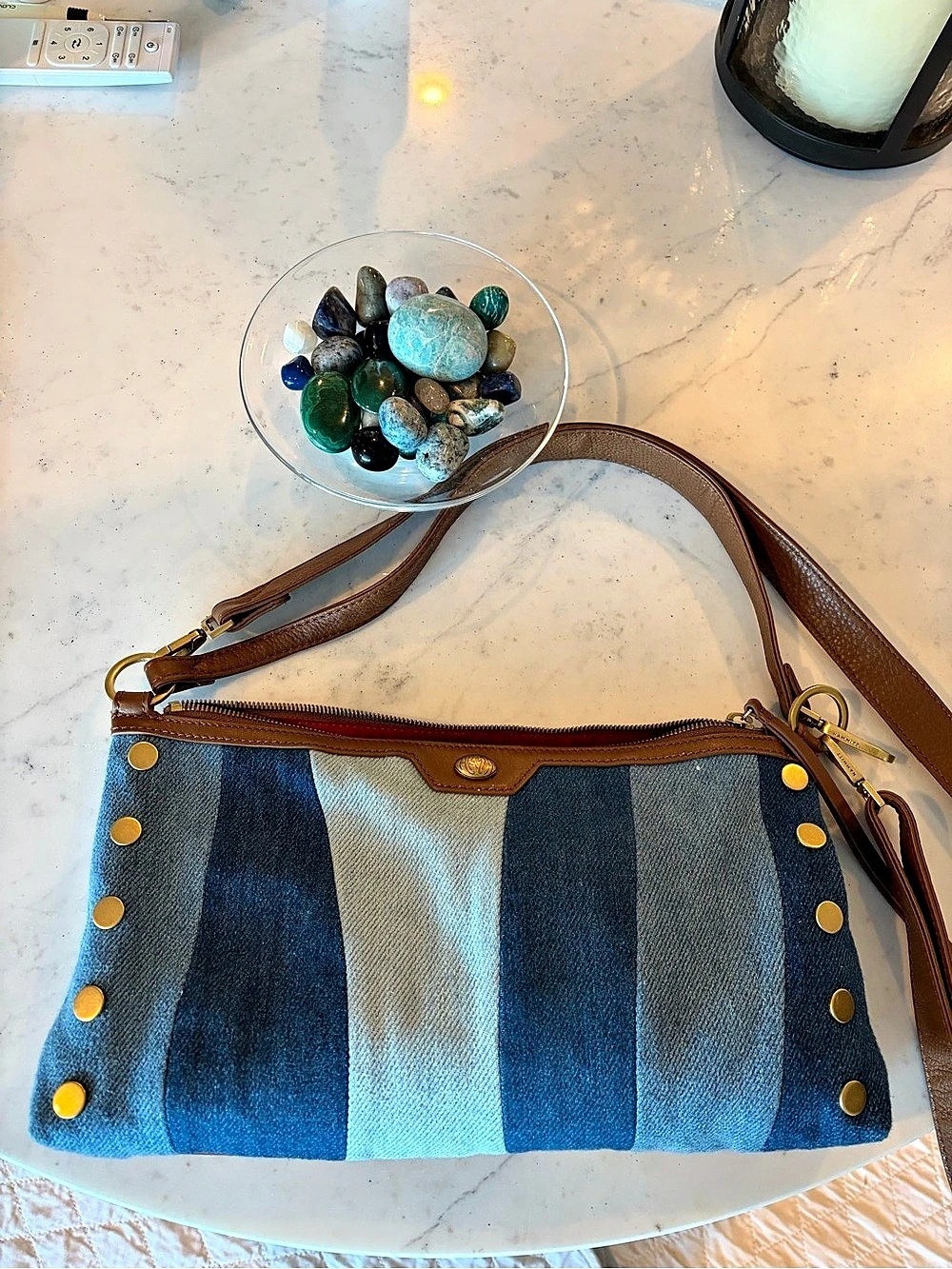 Hammitt Bryant Medium Color Block Crossbody Bag Blue & Brown